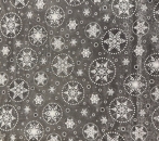 Tischband / Stoff Organza Eisblume silber-grau